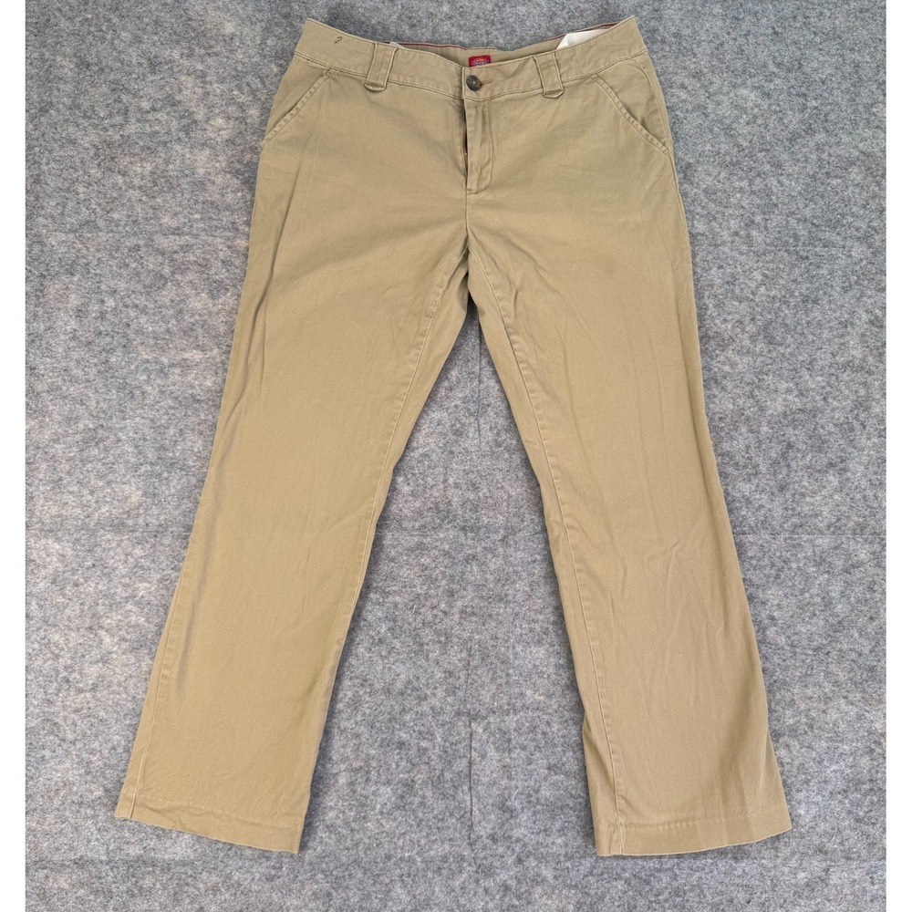 Dickies Slim Fit Chino Work Pant Beige Color Women's Size 12 Regular